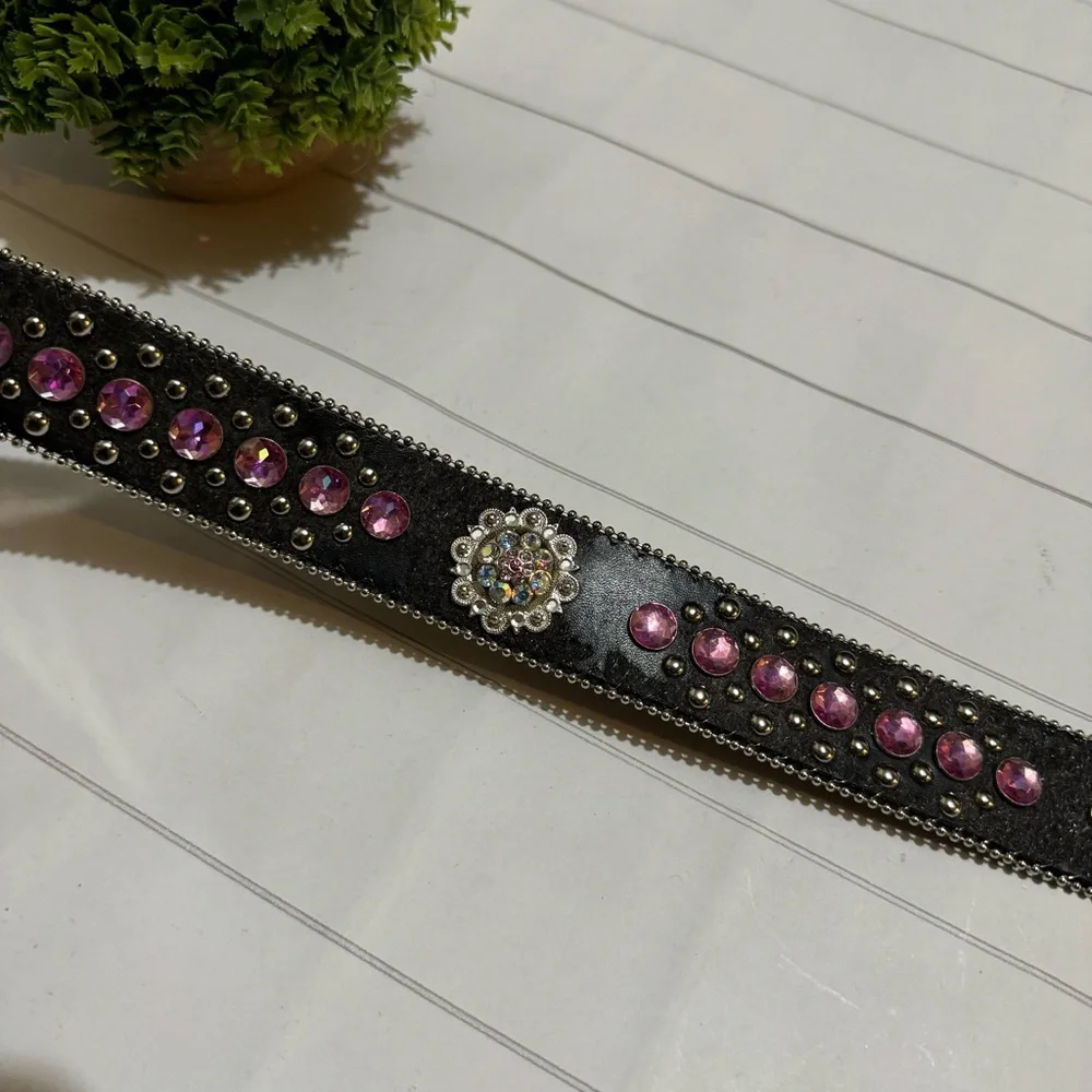 Western Rodeo Festival Pink Bejeweled Belt‎ Women’s Size Medium
